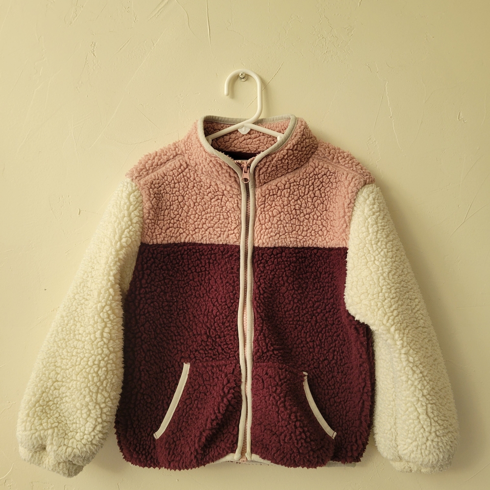 Colorblock Sherpa Zip-Up Jacket